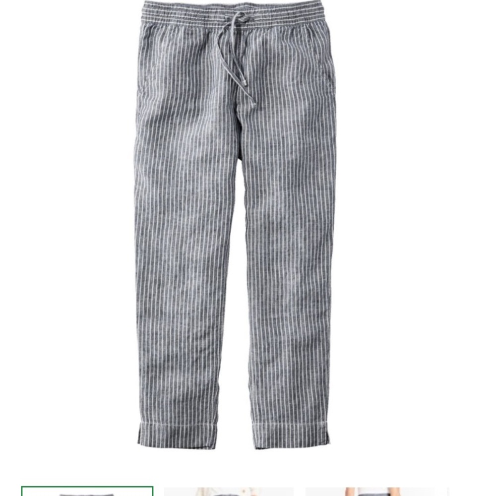 L.L. Bean Linen Pinstripe Pants